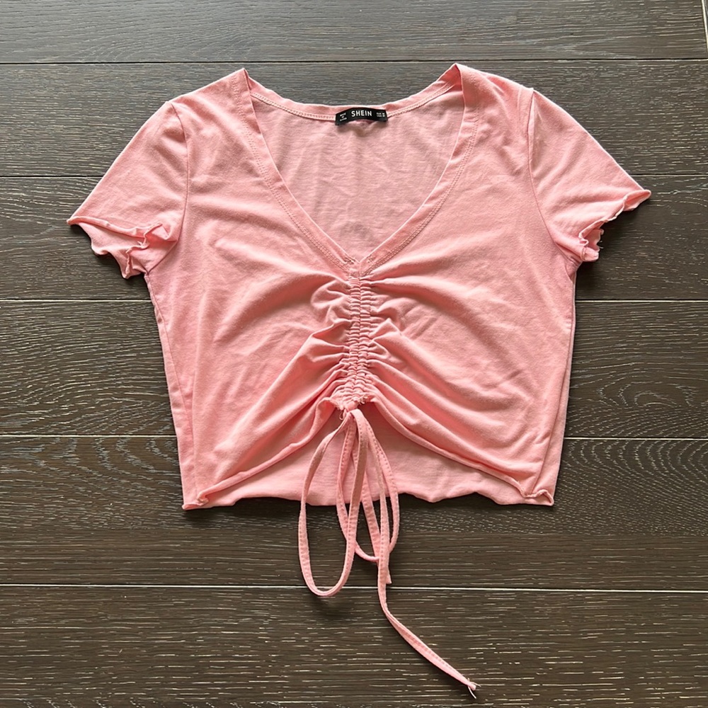 Pink scrunch top. From Shien. Size medium.